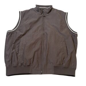 Daniel Creimeux Vintage Brown Full Zip Sleeveless Vest Golf Sport Men’s Size XL